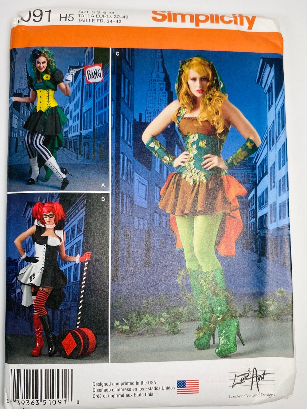 Simplicity 1091 Uncut Poison Ivy-Inspired Costume Pattern 6-14 Lori Ann design